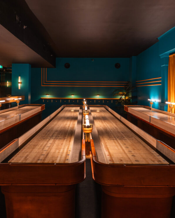 Shuffleboard tables at Malarkey